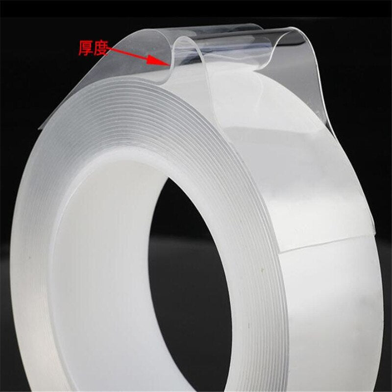Nano Tape Reusable Traceless Waterproof Strong Adhesive Transparent Dounble Sided Tapes Bathroom Home Hanging Small Objects Tape