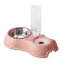 Pet Bowl Three Bowl Automatic Feeder and Water Anti Overturning Pet Dog Moisture Proof Mouth Stainless Steel Bowl for Cats - anconmall