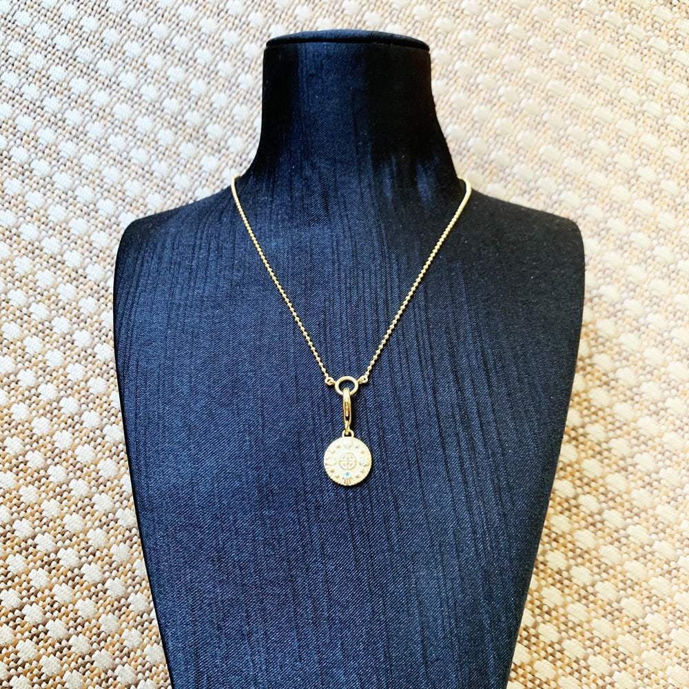 Charm Necklace Lucky Coin Winter New Fine Jewelry Europe 925 Sterling Silver Gift For Women Men