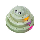 Funny Cat Toys 3-Tiers Interactive Pet Turntable Kitten Ball Toy Track Ball Tower with 3 Rollers for Kitten Toy - anconmall
