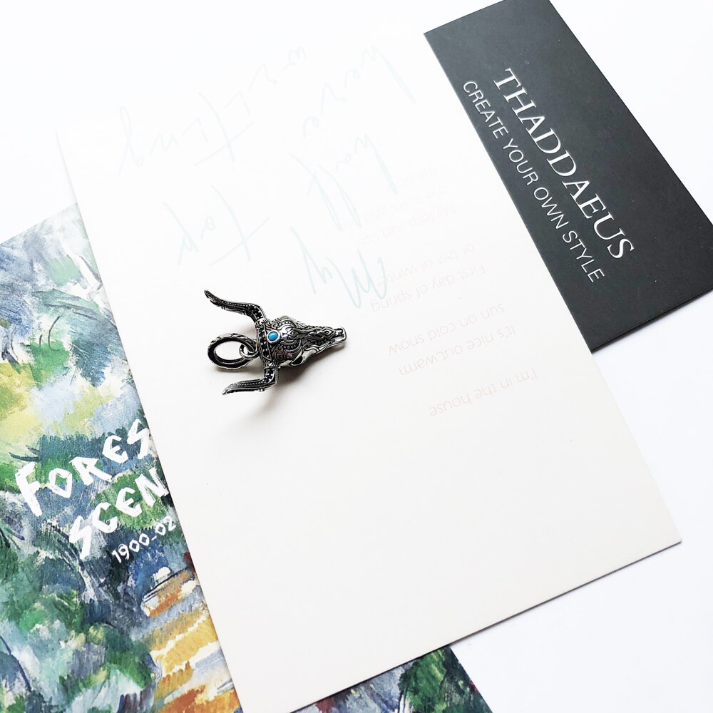 Pendant Bull Head Summer Fashion Iconic Wild West Jewelry Turquoise Accessorie 925 Sterling Silver Ethnic Gift For Woman Men