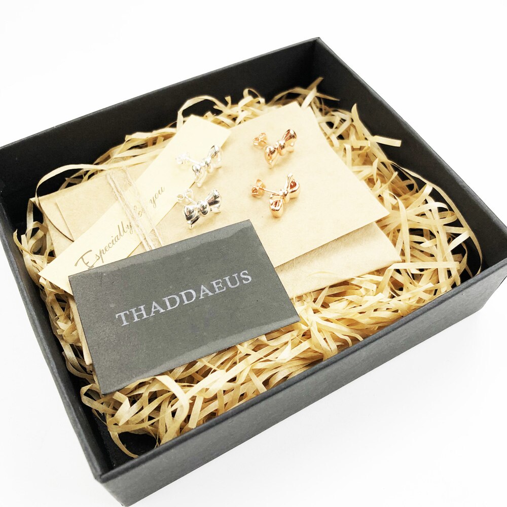 Stud Earrings Bow Europe Style Fine Jewerly For Women Cute Gift In 925 Sterling Silver