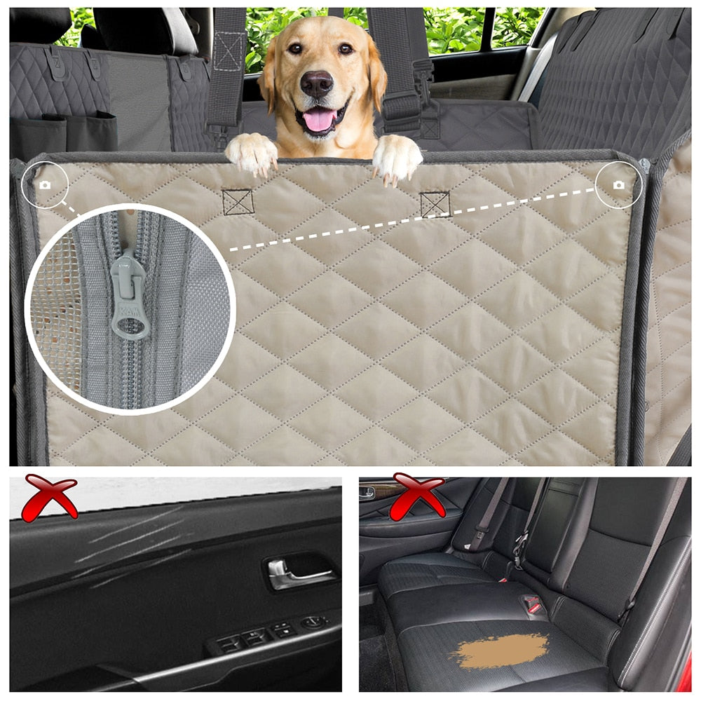 PETRAVEL Dog Car Seat Cover Waterproof Pet Travel Dog Carrier Hammock Car Rear Back Seat Protector Mat Safety Carrier For Dogs - anconmall