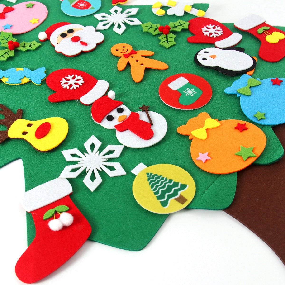 DIY Felt Christmas Tree Christmas Decoration for Home Navidad 2022 New Year Kids Gift Christmas Ornaments Santa Claus Xmas Decor - anconmall