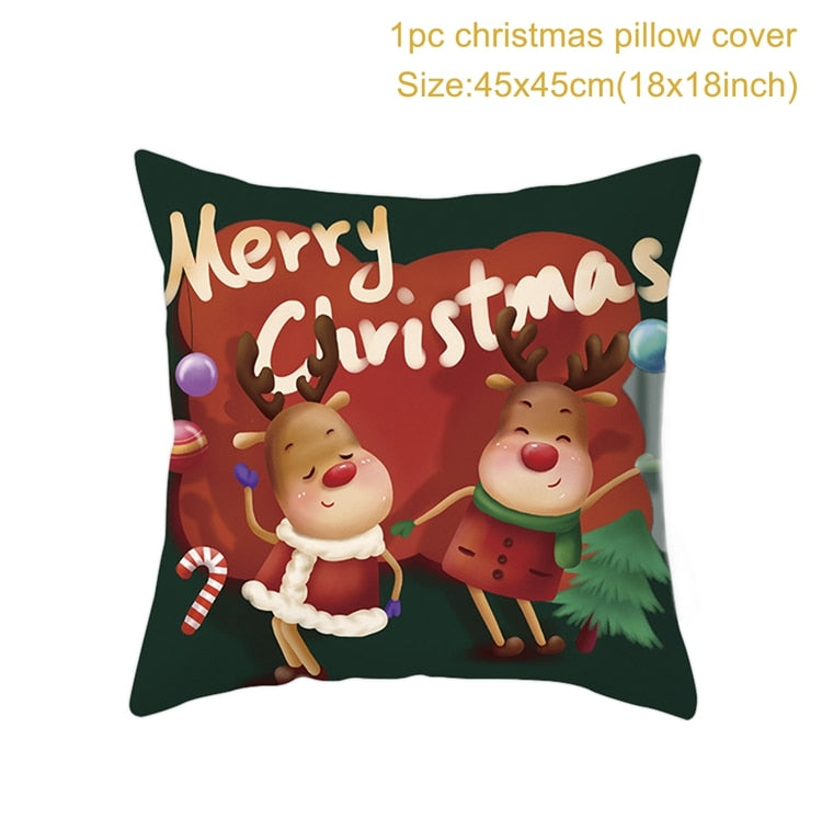 Christmas Cushion Cover Merry Christmas Decorations for Home 2022 Christmas Ornament Xmas Gifts Navidad Noel Happy New Year 2023