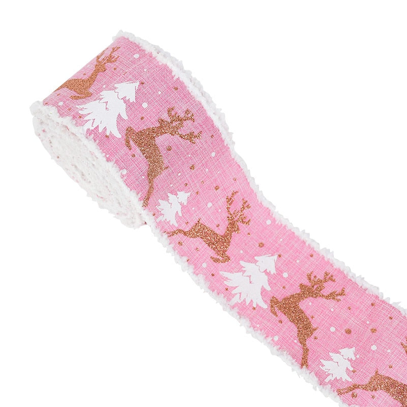 5M Christmas Burlap Ribbons DIY Gift Wrapping Wedding Party Decoration for Home Christmas Tree Ribbon Garland Wreath Bows Craft