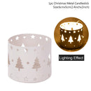 Christmas Iron Hollow Candle Holder Merry Christmas Decorations For Home Table Ornaments Noel Navidad Natal New Year Gifts 2023