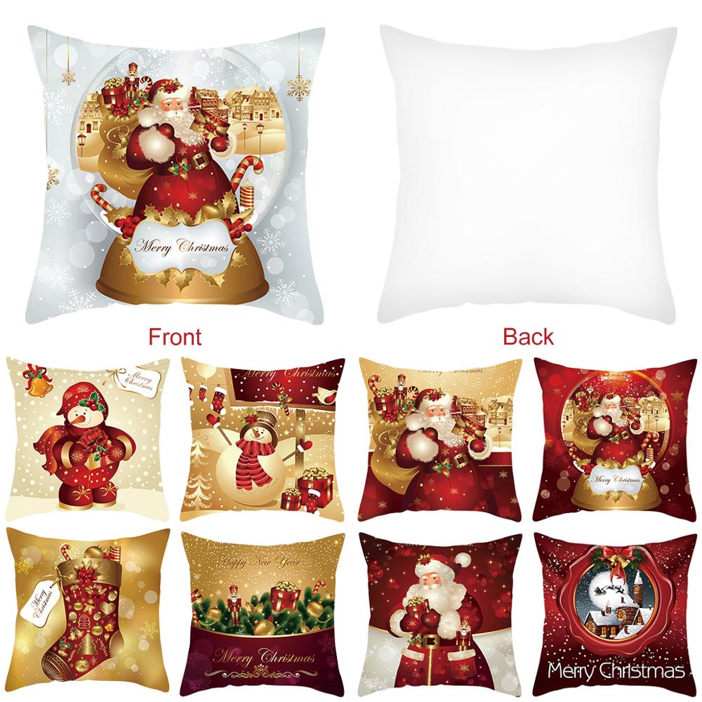 45*45 Christmas Cushion Cover Christmas Decorations for Home Throw Pillows Sofa Home Decor Christmas Pillowcase Pillow Cover