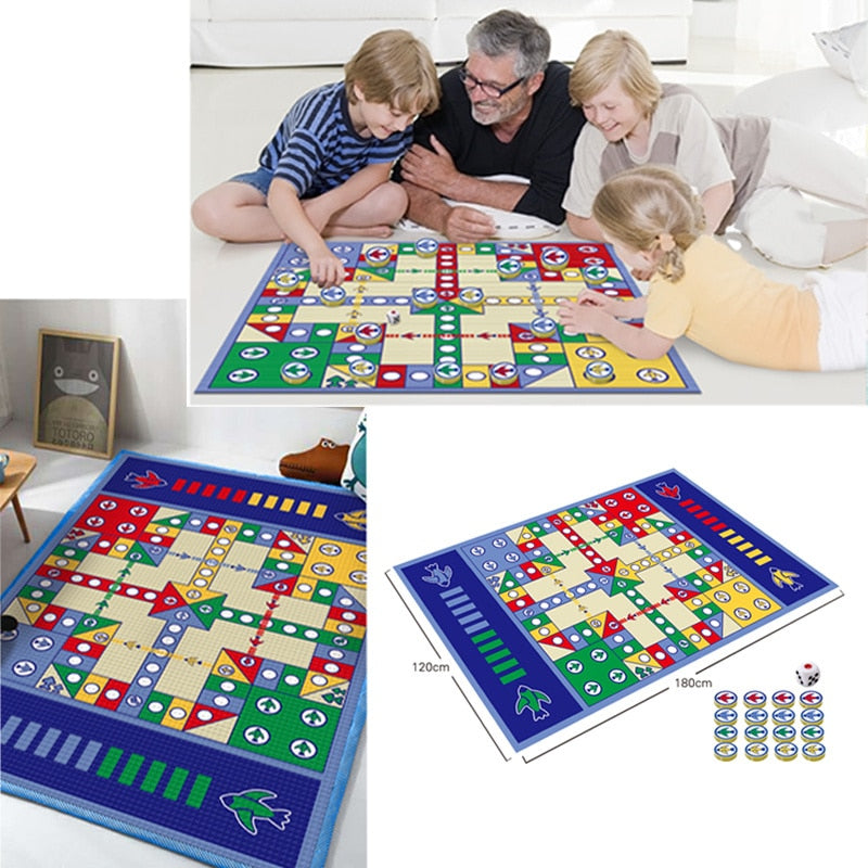 1set New Design Kids Carpet Ludo Board Game Mat for Children Portable Travel Children Toy Chess Family And Party Games