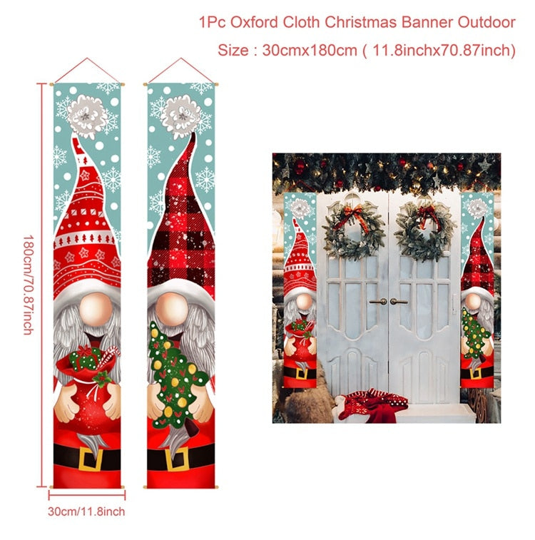 Santa Claus Door Banner Christmas Decor For Home 2022 Merry Christmas Decor Xmas Ornament Navidad Noel Happy New Year 2023 - anconmall