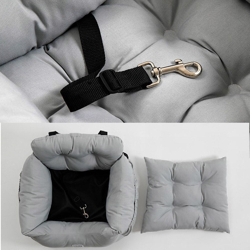 Dog Car Seat Bed With Safety Belt Sofa Travel Dog Car Seats Cover For Small Medium Dogs Puppy Front/Back Seat Pad Pet Products - anconmall