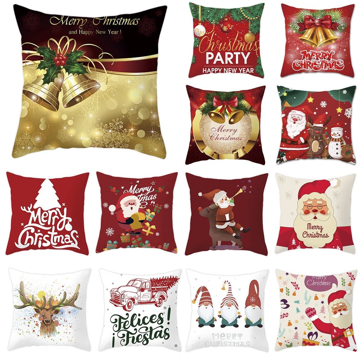 Christmas Cushion Cover Merry Christmas Decorations for Home 2022 Christmas Ornament Xmas Gifts Navidad Noel Happy New Year 2023
