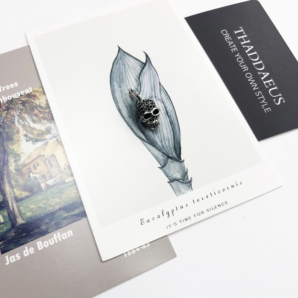 Skull Pave Charm Necklace,2020 Summer Brand New Fashion Jewelry Europe 925 Sterling Silver Bijoux Rebel Steel Gift For Women Men