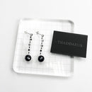 Drop Earrings Black Star,Europe Style Karma Good Fashion Jewelry Bohemia Gift For Women In 925 Sterling Silver