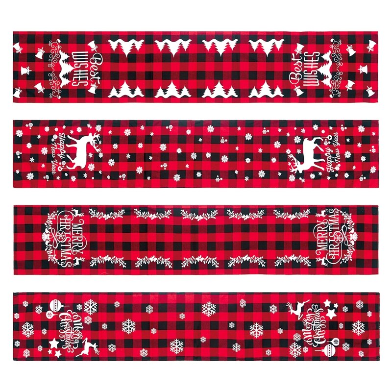 Huiran Linen Christmas Elk Snowman Table Runner Merry Christmas Decor For Home 2022 Xmas Ornaments New Year's Decor 2023 Navidad - anconmall