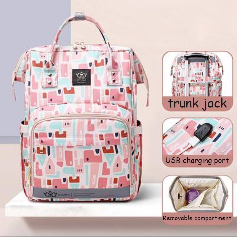 Multifunction Diaper Bag Backpack Waterproof Diaper Backpack for Mom and Dad Baby Nappy Bag Large Capacity Lightweight Size