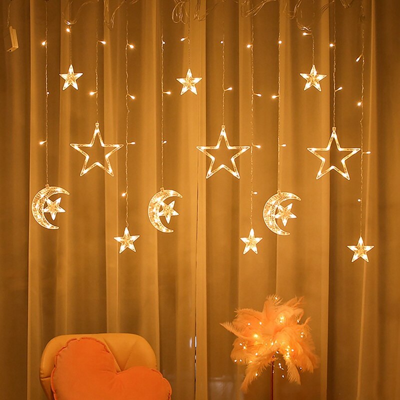 Star Moon LED String Lights Christmas Decor For Home Ramadan Decor Eid Mubarak Ramadan Kareem Decor Muslim Islamic  Eid al-fitr