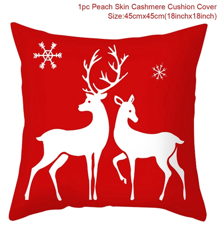 Christmas Cushion Cover Merry Christmas Decor For Home 2022 Navidad Noel Christmas Ornaments Xmas Gift Happy New Year 2023