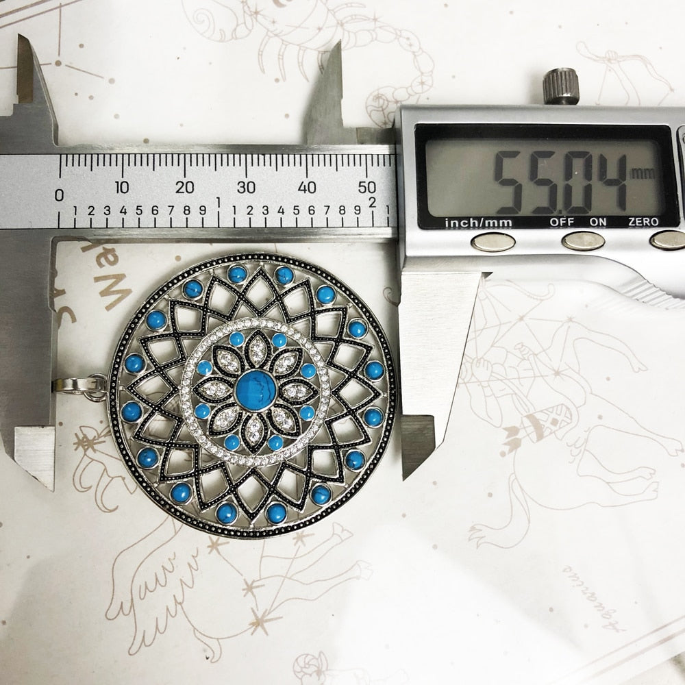 Pendant Blue Turquoise Stone Ornament Brand New Fashion 925 Sterling Silver Jewelry Europe Accessories Gift For Women