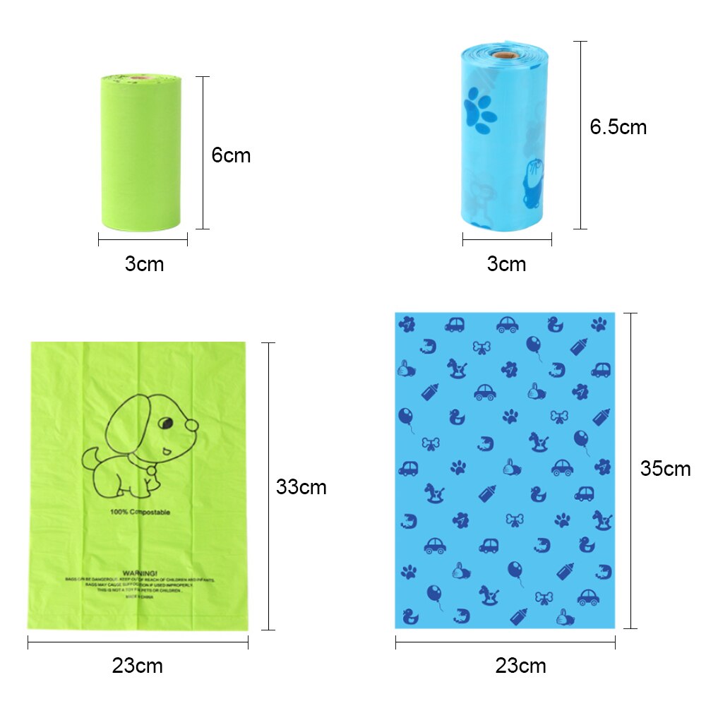 90 Days Degradable Environmental Corn Starch Dog Poop Bags Pooper Scooper Bag Outdoor Clean Pets Supplies 10 Rolls 150pcs - anconmall