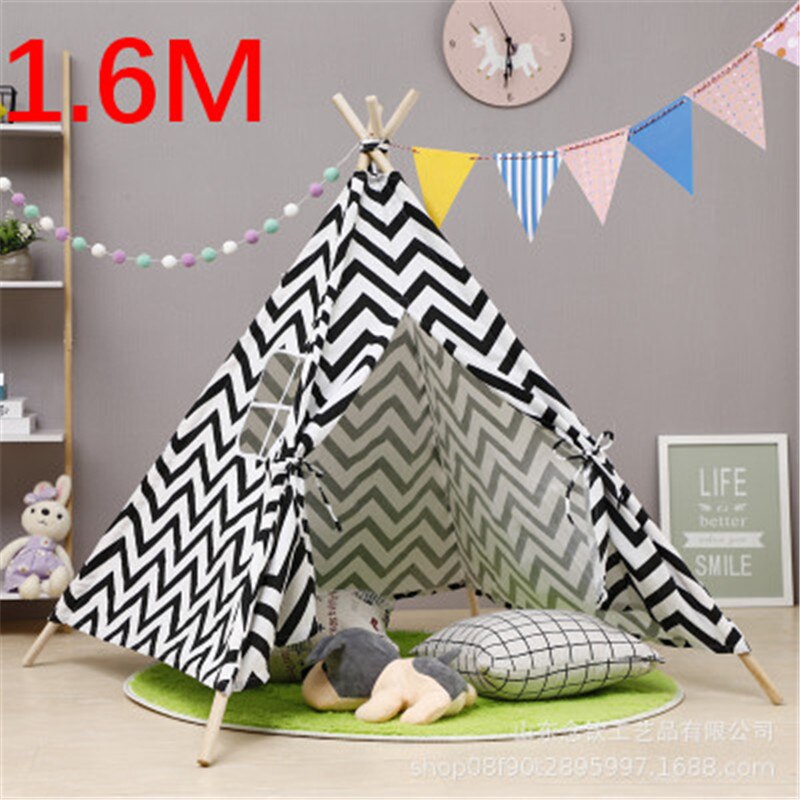 1.6M House For Children Tent Portable Kids Tent Cabana Tipi Infantil Baby Teepee Tents Castle Carpet/LED Lights/Decoration
