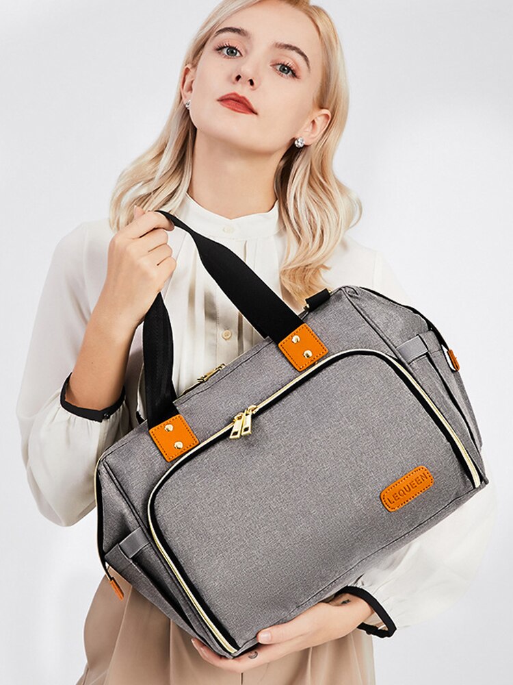 Lequeen Large Capacity Disassembled as a Bed Mummy Travel Backpack Diaper Bag Mummy Maternity Nappy Bag Backpack for Mom Baby