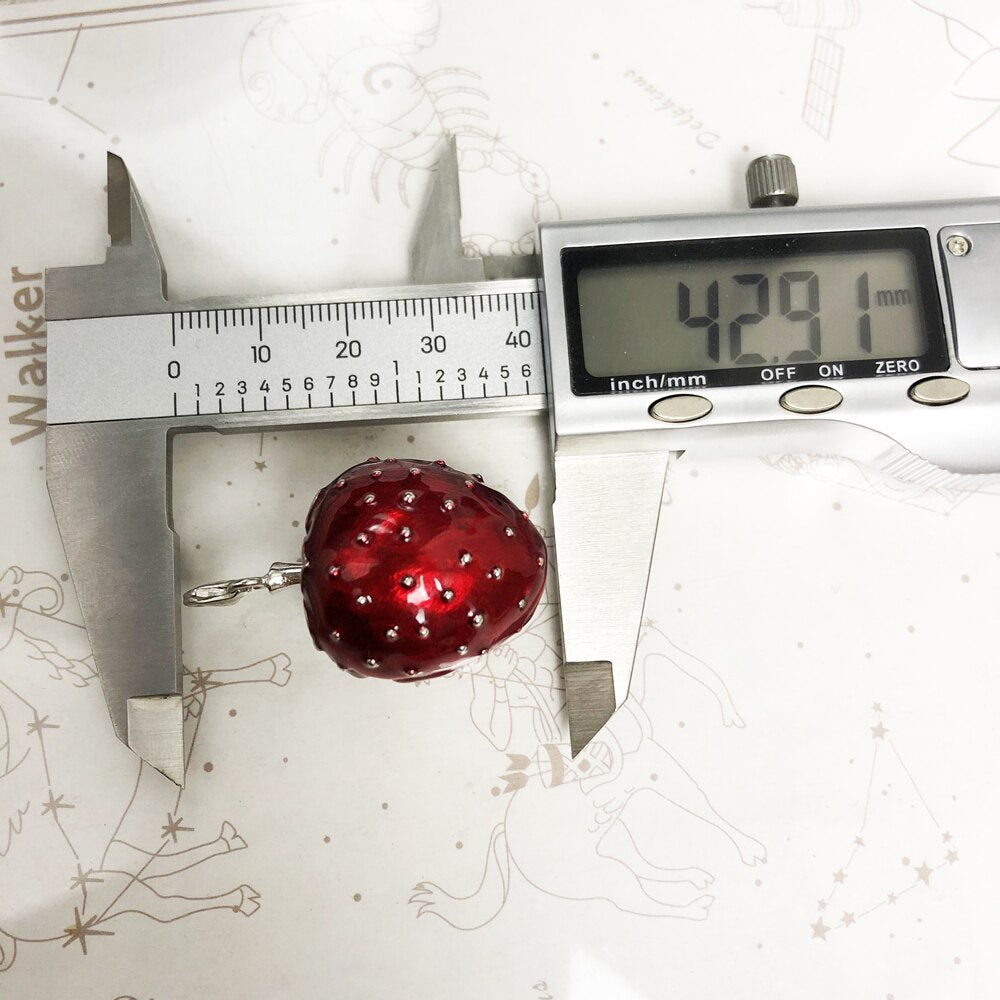 Pendant Red Strawberry Locket,2019 New Fashion Love Jewelry Europe Bijoux 925 Sterling Silver Accessories Gift For  Soul Woman
