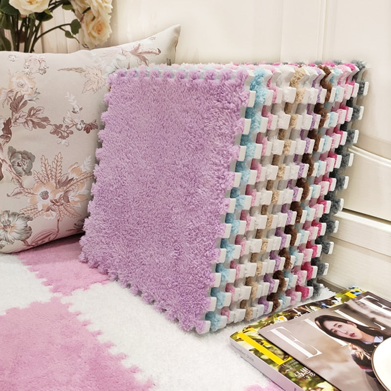 Plush Children's Mat EVA Foam Puzzles Baby Play Mat Children's Rugs for Room Warm Baby Toys Interlocking Rugs Infant Carpet