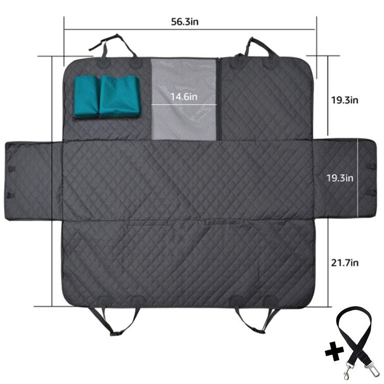 Pet Carrier Dog Car Seat Cover Waterproof With Pet Safety Belt Car Rear Back Seat Mat Hammock Cushion Protector - anconmall
