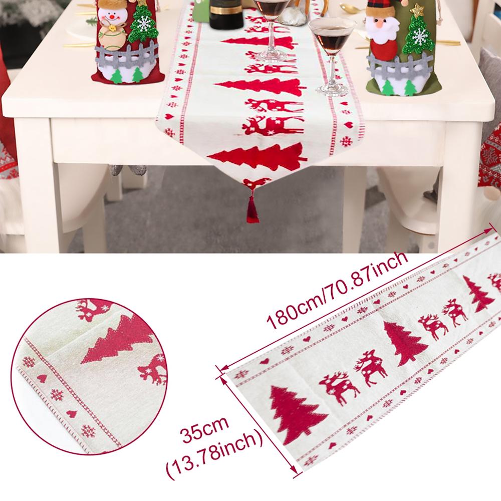 Linen Christmas Table Runner Christmas Decorations for Home Table Navidad Christmas Decor Kerst Decoratie Table Runners Modern - anconmall