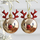 2pcs Elk Christmas Balls Ornaments Bauble Pendant Xmas Tree Hanging Balls Christmas Home Decorations Navidad 2022 Natal New Year
