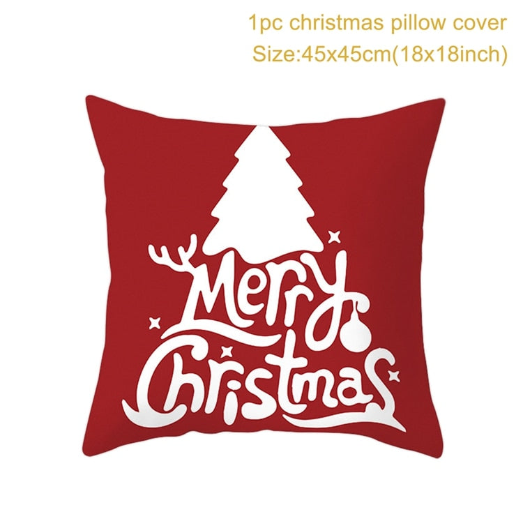 Christmas Cushion Cover Merry Christmas Decorations for Home 2022 Christmas Ornament Xmas Gifts Navidad Noel Happy New Year 2023