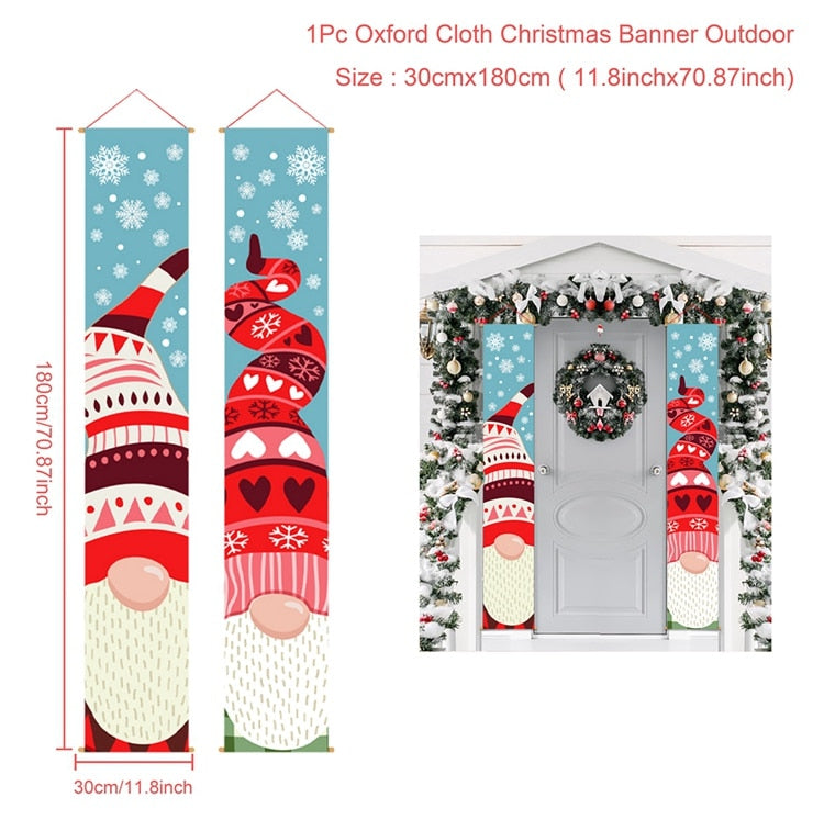Santa Claus Door Banner Christmas Decor For Home 2022 Merry Christmas Decor Xmas Ornament Navidad Noel Happy New Year 2023 - anconmall