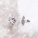 Nature&#39;s Beauty Flower Ear Studs,Europe Fine Jewerly For Women,2022 Spring Bohemia Gift In 925 Sterling Silver