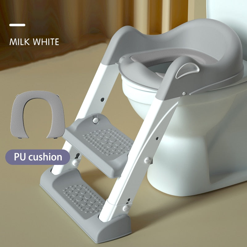 Folding Infant Potty Children's Pot Baby Toilet Training Chair With Adjustable Step Stool Ladder  Toilet Seat Boys Girls Potties