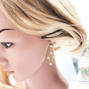 Golden Dreamlike Stars Drop Earrings Fine Statement Jewerly For Women Summer Brand New Gift In 925 Sterling Silver