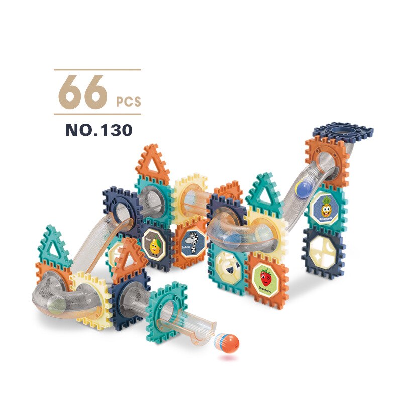 66-260PCS Marble Race Run Building Blocks Castle Children's Toys Rail Funnel Slide DIY Educational Brick Dominoes Children Gifts