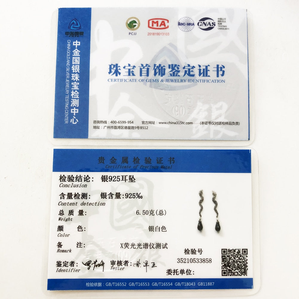 Snake & Crystal Drop Earrings,Europe Style Glam Fashion Good Jewerly For Women,2017  Gift In 925 Sterling Silver,Super Deals