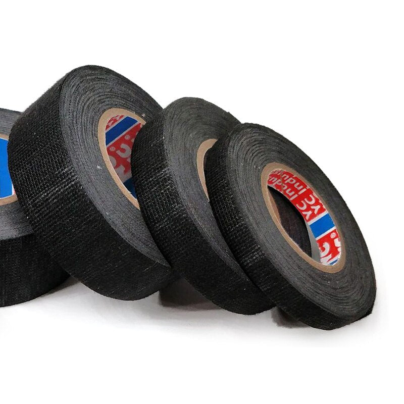 9/15/19/25/32MM 15M Heat-resistant Adhesive Cloth Fabric Tape For Automotive Cable Tape Harness Wiring Loom Electrical Heat Tape