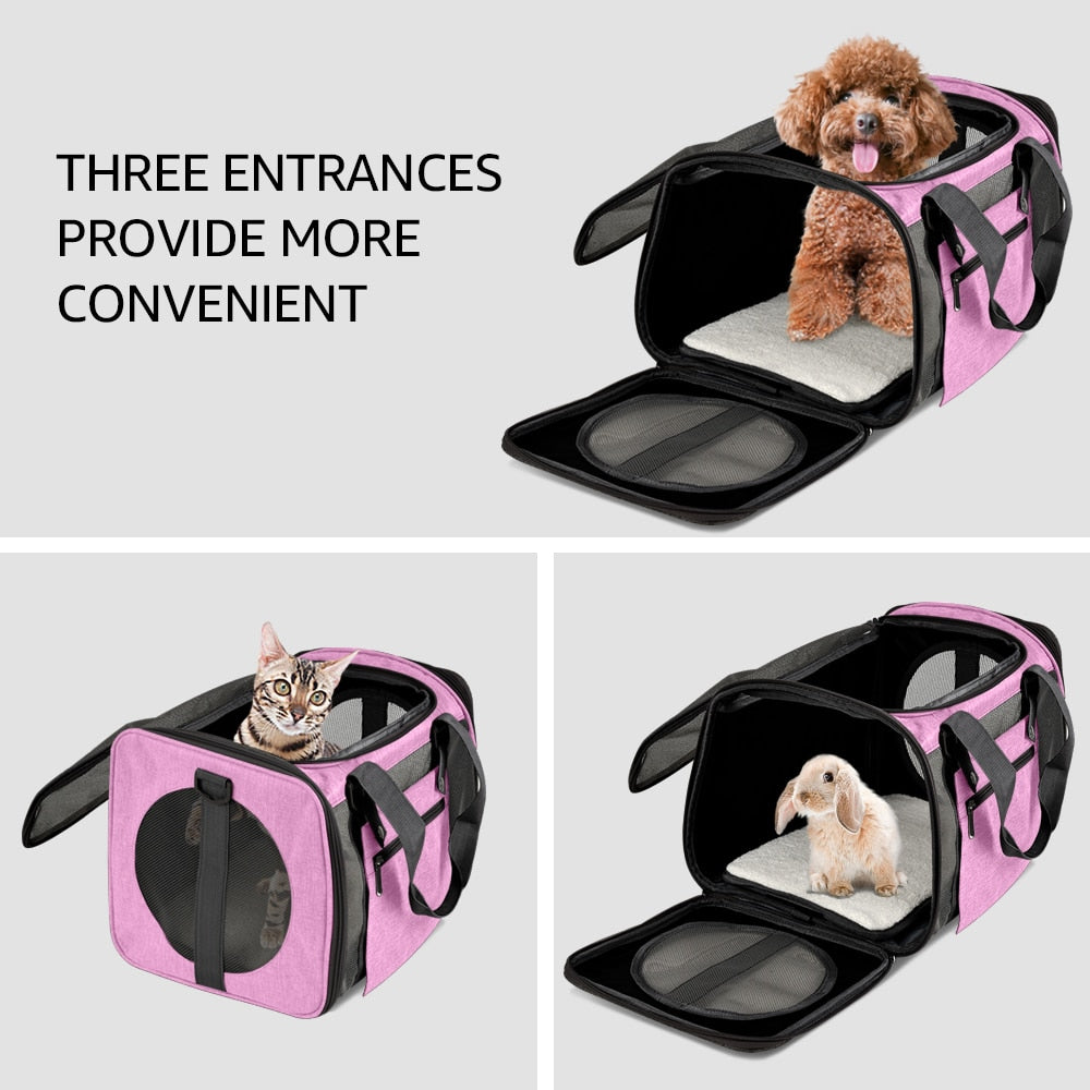 Cat Backpack Soft Sided Pet Carrier Bag Cat Transport Bag With Mesh Window Airline Approved Carrying Backpack For Cats And Dogs - anconmall