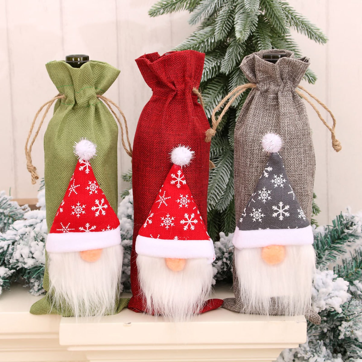 Christmas Wine Bottle Cover Christmas Decorations For Home Santa Claus Christmas Ornament Table Decor 2022 Navidad Xmas Gift