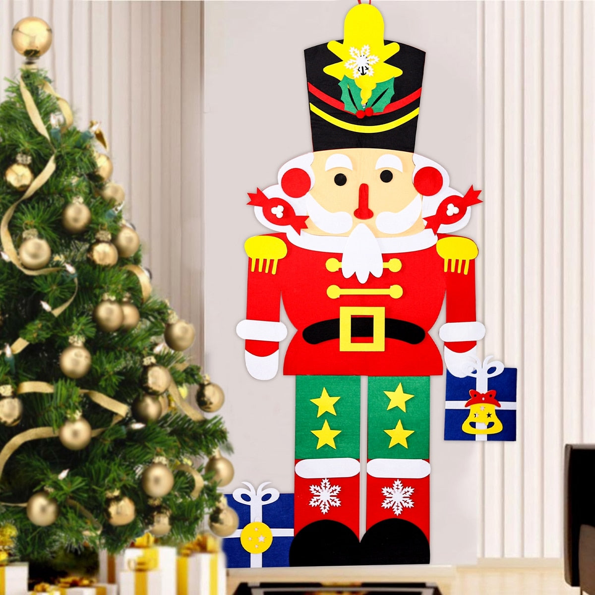 DIY Felt Christmas Tree Christmas Decoration for Home Navidad 2022 New Year Kids Gift Christmas Ornaments Santa Claus Xmas Decor - anconmall