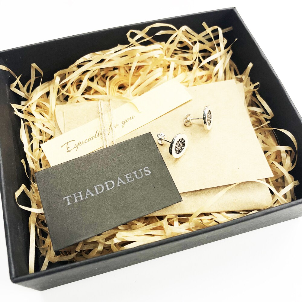 Stud Earrings Round Black CZ,Europe Style Glam Fashion Good Jewerly For Women,2018  Gift In 925 Sterling Silver,Super Deals