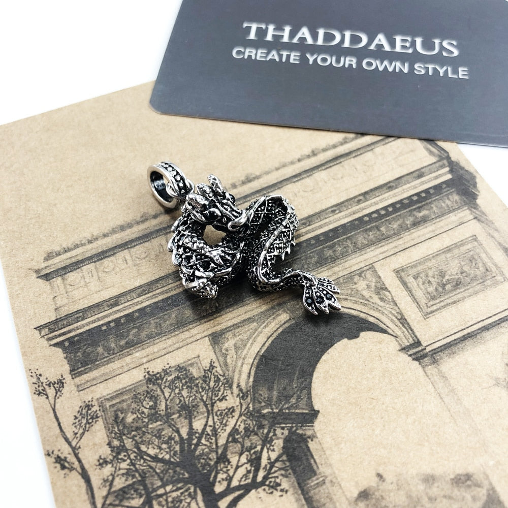 Pendant Dragon Black Brand Fashion Jewelry Europe 925 Sterling Silver Accessories Gift For Woman & Men