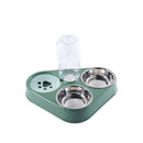 Pet Bowl Three Bowl Automatic Feeder and Water Anti Overturning Pet Dog Moisture Proof Mouth Stainless Steel Bowl for Cats - anconmall
