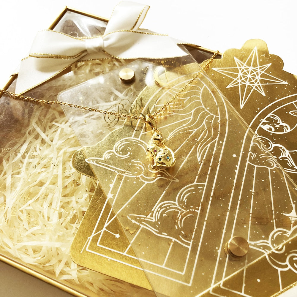 Necklace Golden Cat with Star Summer Brand New Cute Fine Jewelry Europe 925 Sterling Silver Magic Gift For Women