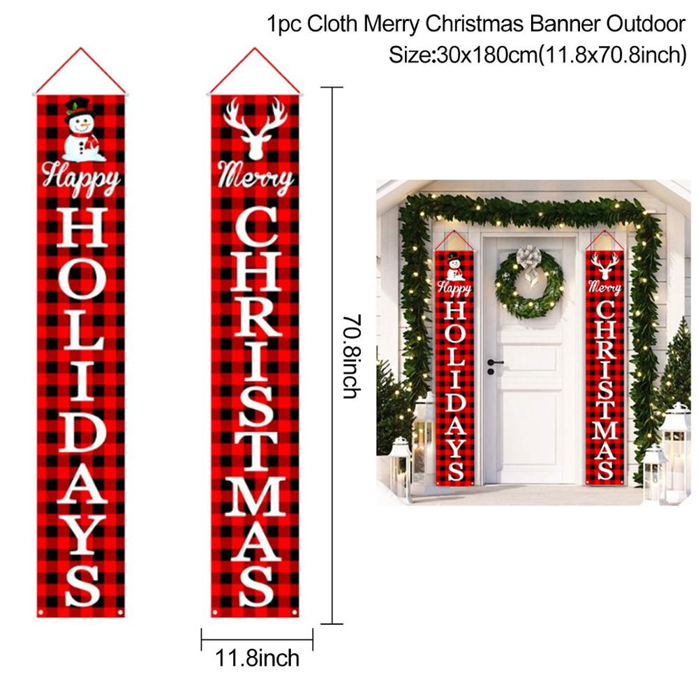Santa Claus Christmas Banner Merry Christmas Decor For Home 2022 Christmas Ornaments Door Decor Xmas Navidad Noel Gifts New Year