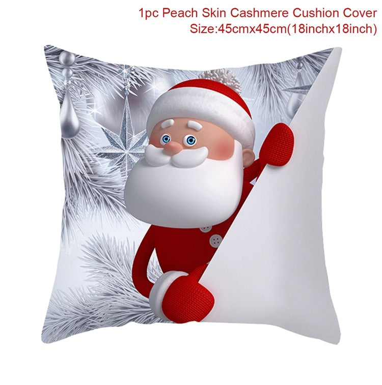 Santa Claus Snowman Cushion Cover Merry Christmas Decorations For Home Navidad 2022 Christmas Ornaments Xmas Gift New Year 2023