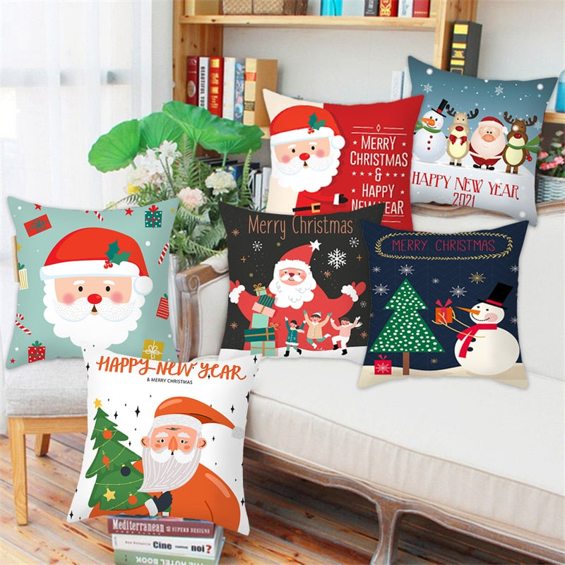 HUIRAN Christmas cushion cover Decorative Pillowcase sofa cushions Pillow cases Christmas Decoration For Home Decor Pillow Cover