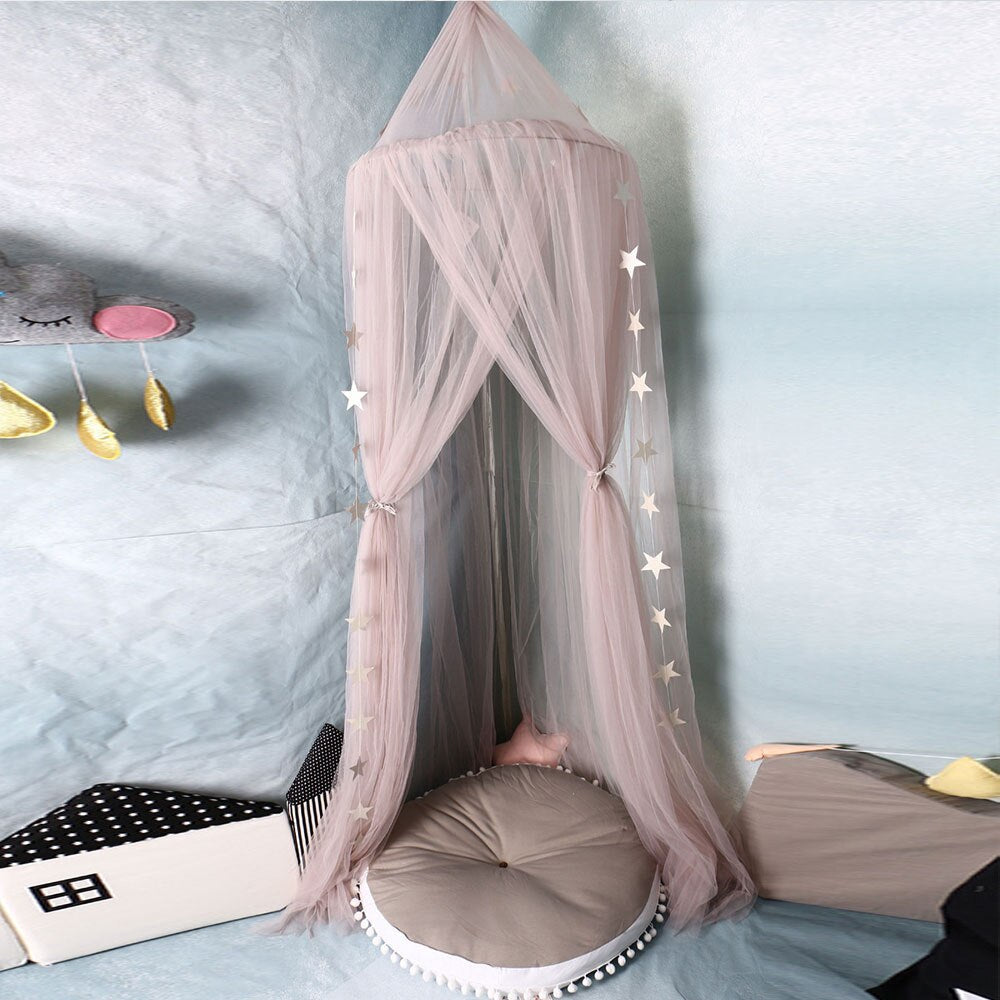 7 Colors Baby Bed Hanging Mosquito Net Dome Bed Canopy Mosquito Net Bedcover Curtain Round Crib Netting Tent Kids Room Decor